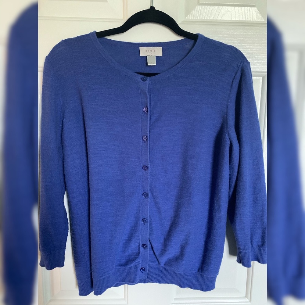 LOFT 3/4 Sleeve Slub Knit Cardigan